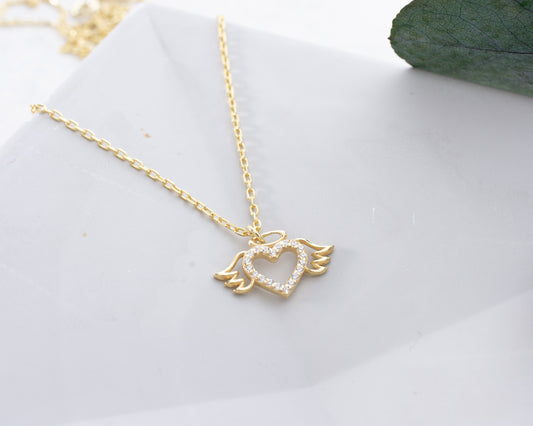 Why a Diamond Necklace Gift? What is 14k Gold? Meaning of Heart Shaped Angel Wing Necklace