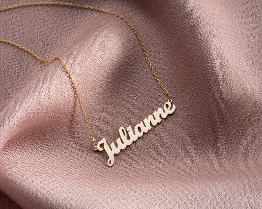 Solid Gold Personalized Name Necklace