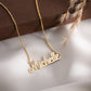 Solid Gold Personalized Name Necklace - Brushed Nameplate