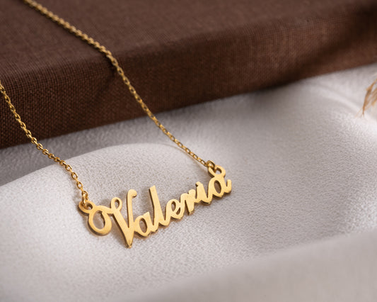 Solid Gold Personalized Name Necklace