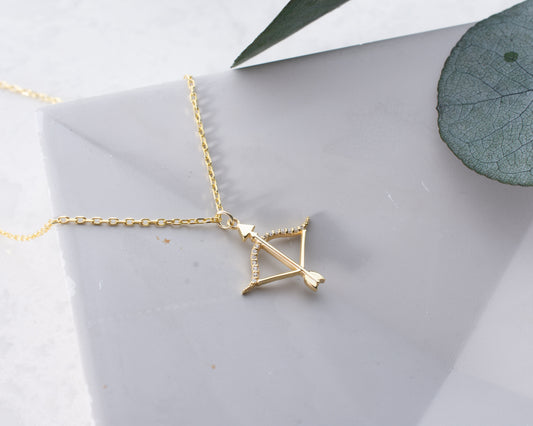 Solid Gold & Certified Diamond Sagittarius Zodiac Sign
